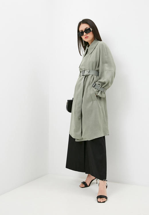 【超惠秒】Emporio Armani 女士防风无褶舒适面料中长款风衣外套 10137 商品图7