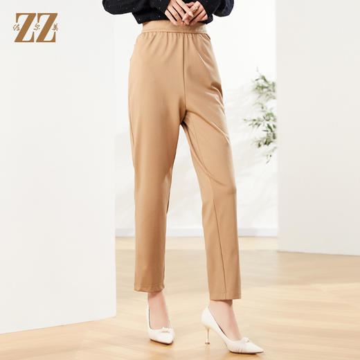 佐尔美秋季新款 黑色卡其色百搭显瘦长裤女E21KC10 商品图2