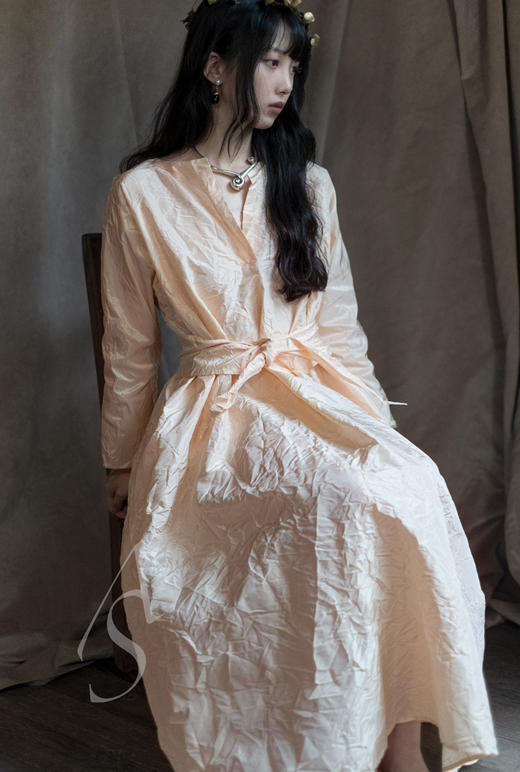 Daniela Gregis 盐粉色长袖松身连衣裙 商品图1