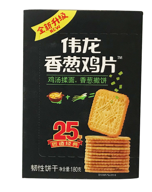 【亚欧超市】伟龙香葱鸡片饼干180g/盒