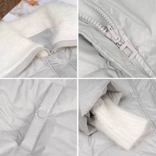 OLrain欧芮儿法式短款羽绒服女冬季2025新款毛领白鸭绒面包服外套 商品图7
