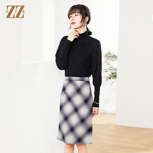 佐尔美2022秋季新款 100%绵羊毛舒适高领圆领羊毛衫女E14MS10 商品图1