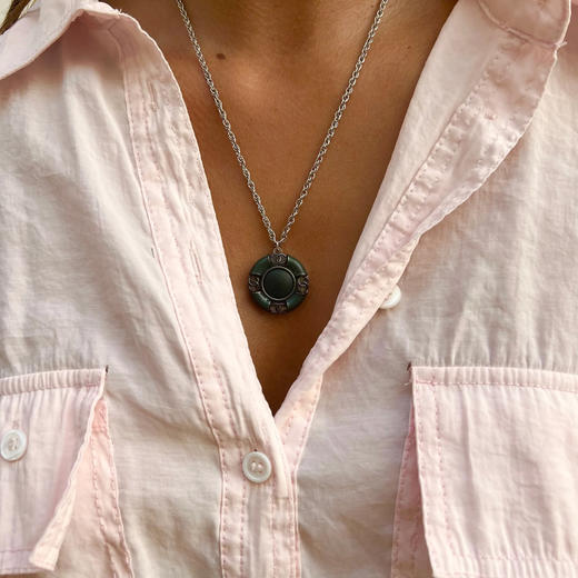 订购6周到｜Gigi Paris-Chanel-绿色水手 中古纽扣 项链［法国设计师］ 商品图0