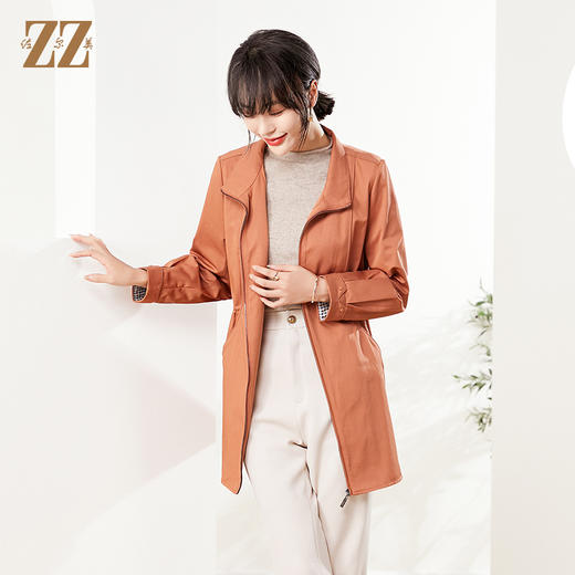 秋季新款 纯色简约气质时尚中长风衣E21FZ16 商品图3