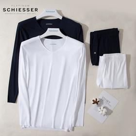 【椰油】SCHIESSER德国舒雅保暖内衣 男士莫代尔V领无痕纯色青年打底长袖上衣薄款保暖（单上衣）95/19147Q 请点击详情页最下方链接选择 配套上衣95/19148Y