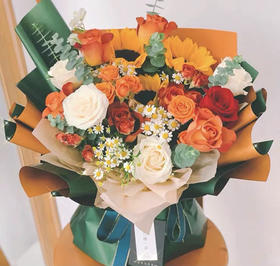 【好运爆棚】向日葵➕玫瑰➕蔷薇➕洋甘菊时尚大气花束