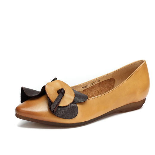 复古森女，花朵浅口单鞋尖头平底鞋软皮女鞋BC-1993-1 商品图4