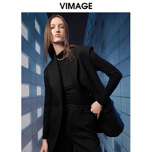 VIMAGE纬漫纪冬季新款简约通勤西装外套女V1803431 商品图0
