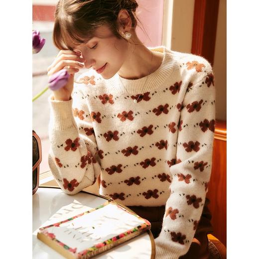 欧芮儿套头毛衣女秋冬2021年新款宽松显瘦慵懒设计感外穿针织上衣 商品图2