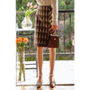 欧芮儿咖色格子半身裙女2021春秋新款高腰气质复古中长款开叉裙子 商品缩略图4