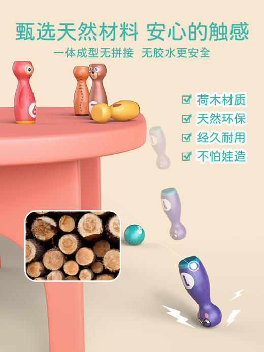 *【 多功能趣味保龄球 锻炼专注力】GWIZ顽学儿童保龄球宝宝亲子玩具套装益智室内幼儿园玩具2-3-6岁 商品图2
