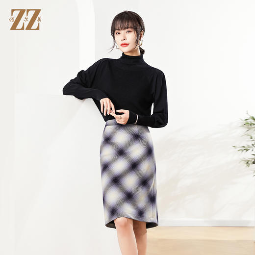 佐尔美2022秋季新款 100%绵羊毛舒适高领圆领羊毛衫女E14MS10 商品图2