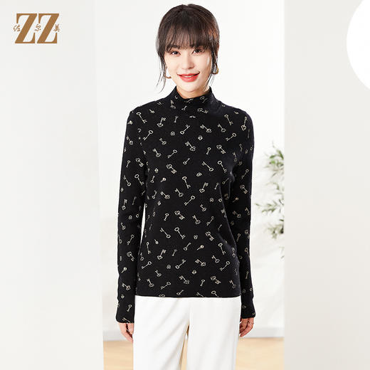 佐尔美秋季新款 圆领钥匙图案羊毛衫女E14MS05 商品图0