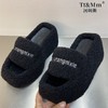 【主播推荐】网红秋冬新款字母刺绣毛毛拖鞋女外穿时尚厚底增高半拖女鞋 商品缩略图3