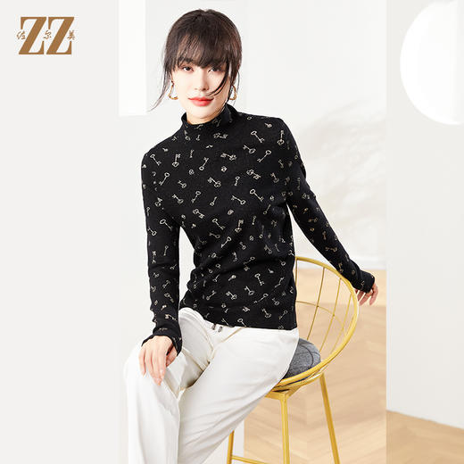 佐尔美秋季新款 圆领钥匙图案羊毛衫女E14MS05 商品图1