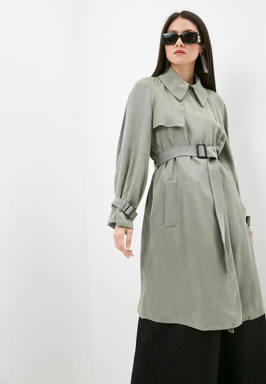 【超惠秒】Emporio Armani 女士防风无褶舒适面料中长款风衣外套 10137 商品图9