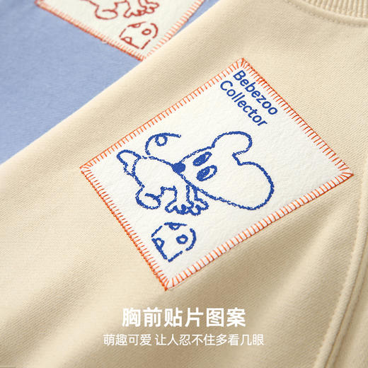 【秋上新】【抗造耐穿 垂感好】可爱卡通绣片圆领卫衣PQWY2207 商品图3