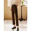 欧芮儿咖色休闲裤女秋冬2021年新款高腰显瘦时尚加绒九分阔腿裤子 商品缩略图0