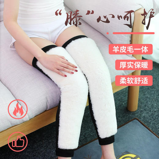 【父母老寒腿必备】皮毛一体加长护腿护膝盖保暖老寒腿男女老人加绒加厚羊毛护漆防寒 商品图1