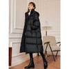 欧芮儿中长款黑色羽绒服女秋冬新款2021宽松显瘦时尚过膝鸭绒外套 商品缩略图4