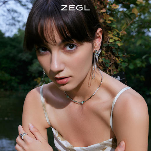 ZEGL设计师青绿绮梦系列新中式爱心项链女轻奢小众设计锁骨链配饰 商品图2