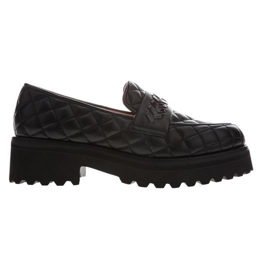 sheme  新中式塔塔尔族皮窝子工艺菱格纹厚底乐福单鞋可定制 商品图0