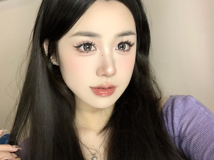 LOVEIIKIRA年抛隐形眼镜 紫色泡泡14.5mm 1副/2片-VVCON美瞳网18