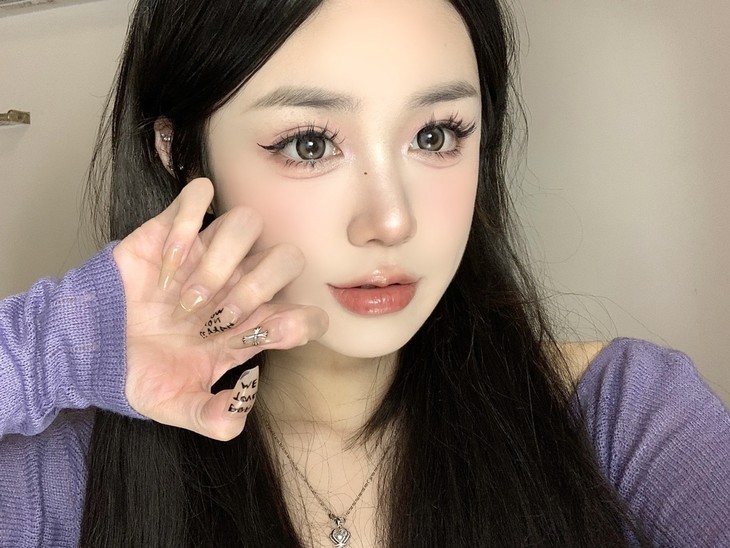 LOVEIIKIRA年抛隐形眼镜 紫色泡泡14.5mm 1副/2片-VVCON美瞳网17