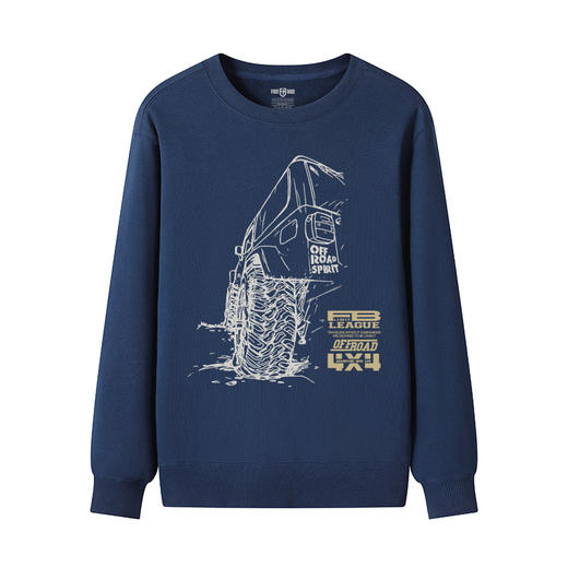 自由基地男装个性越野图案设计spirit系列套头圆领卫衣团队定制服 NMT-1893 商品图6