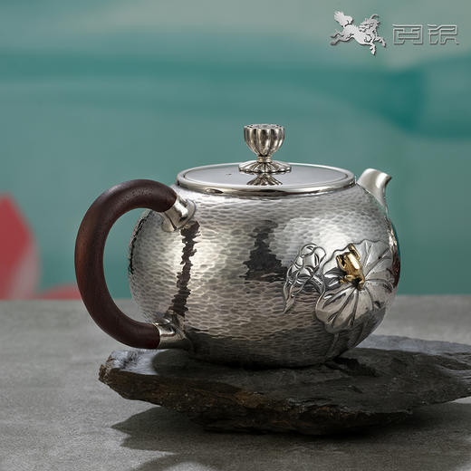 阅银 茶具《蛙声一片》银泡茶壶999足银手工茶器茶杯茶壶 商品图1