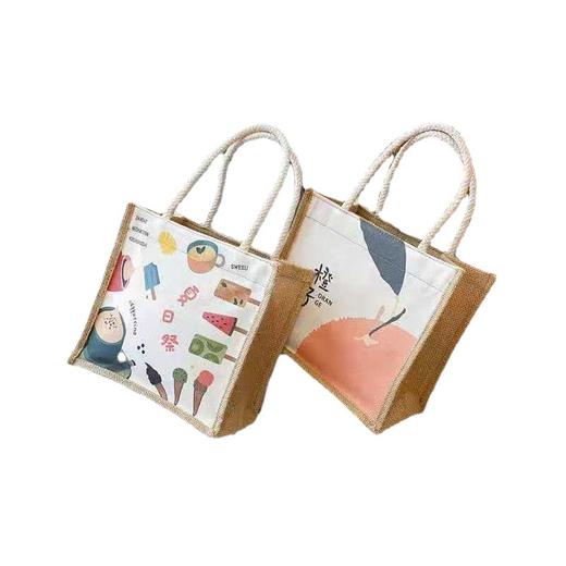 编织小包包女2021新款韩版棉麻帆布包简约时尚休闲大学生手提包包 商品图4