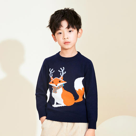 mettekids女童羊绒衫2022秋冬新款童装毛衣男童女童加厚针织衫 商品图1