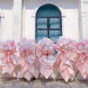 粉粉气球开业花篮一对