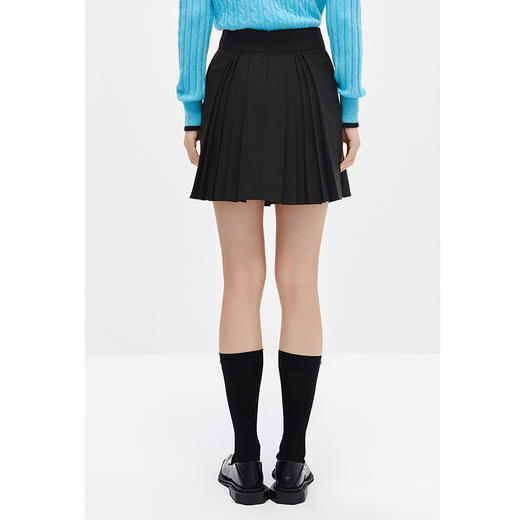 NEELLY纳俪商场同款高腰半身裙女韩系百褶裙新款A字裙时尚短裙潮N22101E01022 商品图4