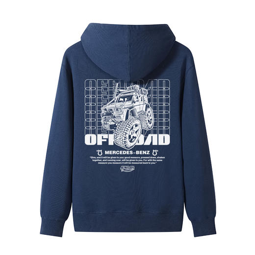 自由基地男装卫衣原创设计benz卡通化图案带帽套头情侣针织毛圈衫 NMT-1899 商品图6