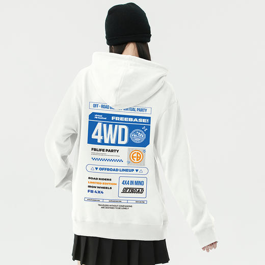 自由基地男女款潮流越野系列设计青年带帽套头卫衣原创ins风队服 NMT-1900 商品图1