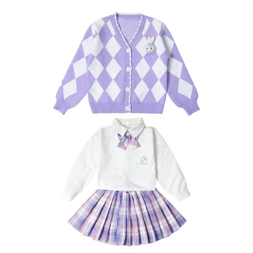 女童套装2022新款韩版儿童洋气时髦裙子小女孩春秋洋气jk裙三件套PJX-DX3758 商品图4