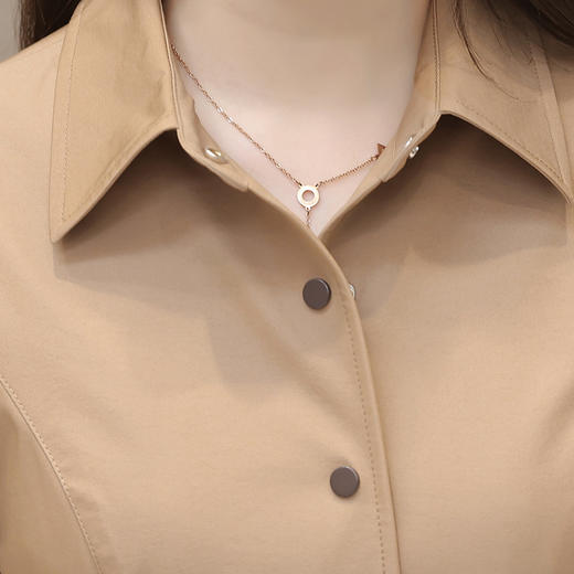 秋季新款修身长袖翻领大码显瘦大衣HR-LRX-GYC21 商品图3