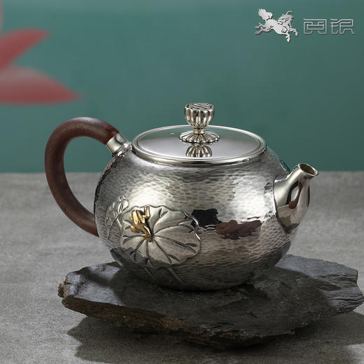 阅银 茶具《蛙声一片》银泡茶壶999足银手工茶器茶杯茶壶 商品图2