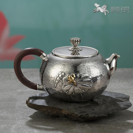 阅银 茶具《蛙声一片》银泡茶壶999足银手工茶器茶杯茶壶 商品图3