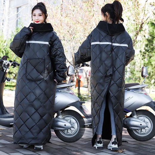 户外挡风衣护膝超厚秋冬款通用双面新款高档一片式膝盖防水长款 商品图1