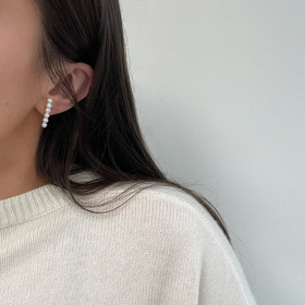 北京仓｜CHARLOTTE LEBECK-Laura-珍珠 耳环（银色）［丹麦设计师］