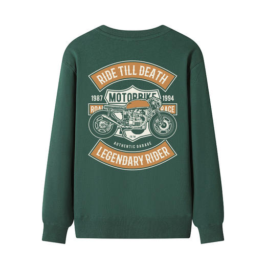 自由基地男装机车风系列图案设计圆领套头卫衣情侣合体毛圈料服装 NMT-1896 商品图5