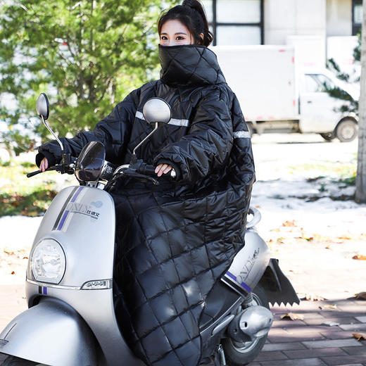 户外挡风衣护膝超厚秋冬款通用双面新款高档一片式膝盖防水长款 商品图5