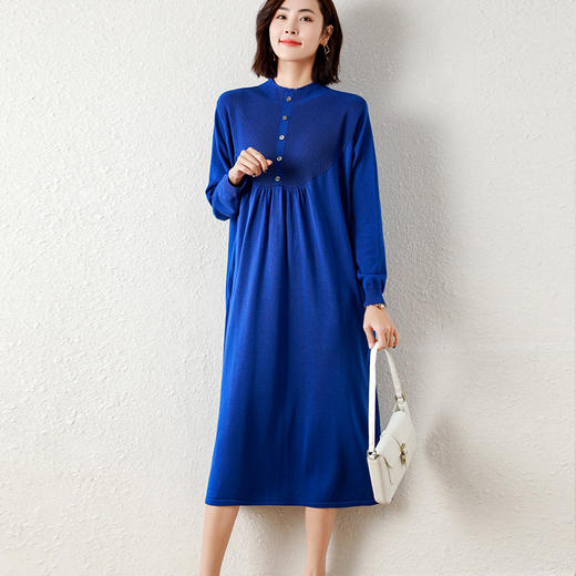 气质显瘦，200斤大码胖mm长款过膝毛衣裙a字针织长裙减龄连衣裙CC-58-58557 商品图4