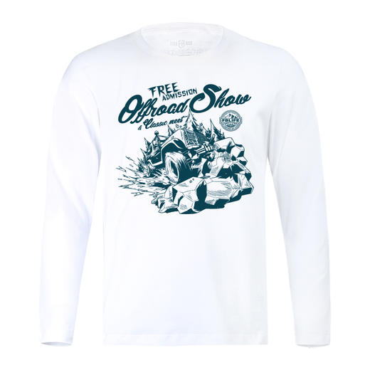自由基地男装OFFROAD个性硬派越野车图案长袖T恤衫秋季情侣休闲款 NMT-1902 商品图3