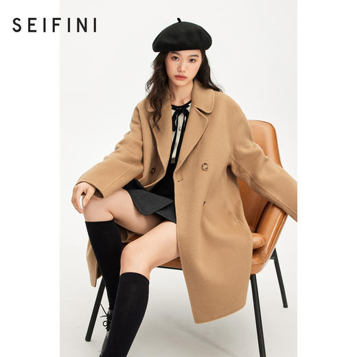 【严选】诗凡黎冬赫本风小个子双面呢羊毛大衣7D9272831 商品图0