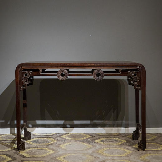 清 红木独板拱璧纹条桌 商品图0