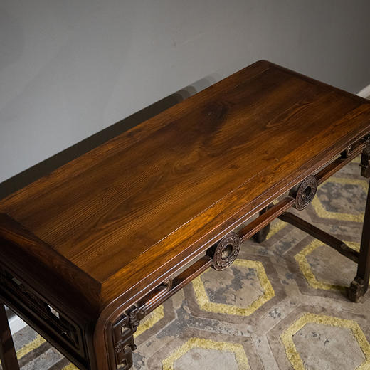 清 红木独板拱璧纹条桌 商品图2