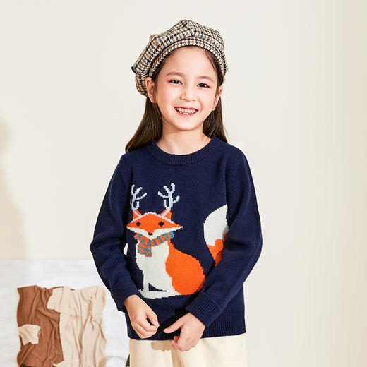 mettekids女童羊绒衫2022秋冬新款童装毛衣男童女童加厚针织衫 商品图3